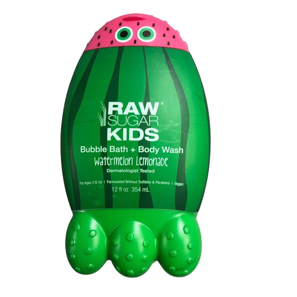 Raw Sugar Kids Bubble Bath Body Wash Watermelon Lemonade 12 fl oz Vegan‎